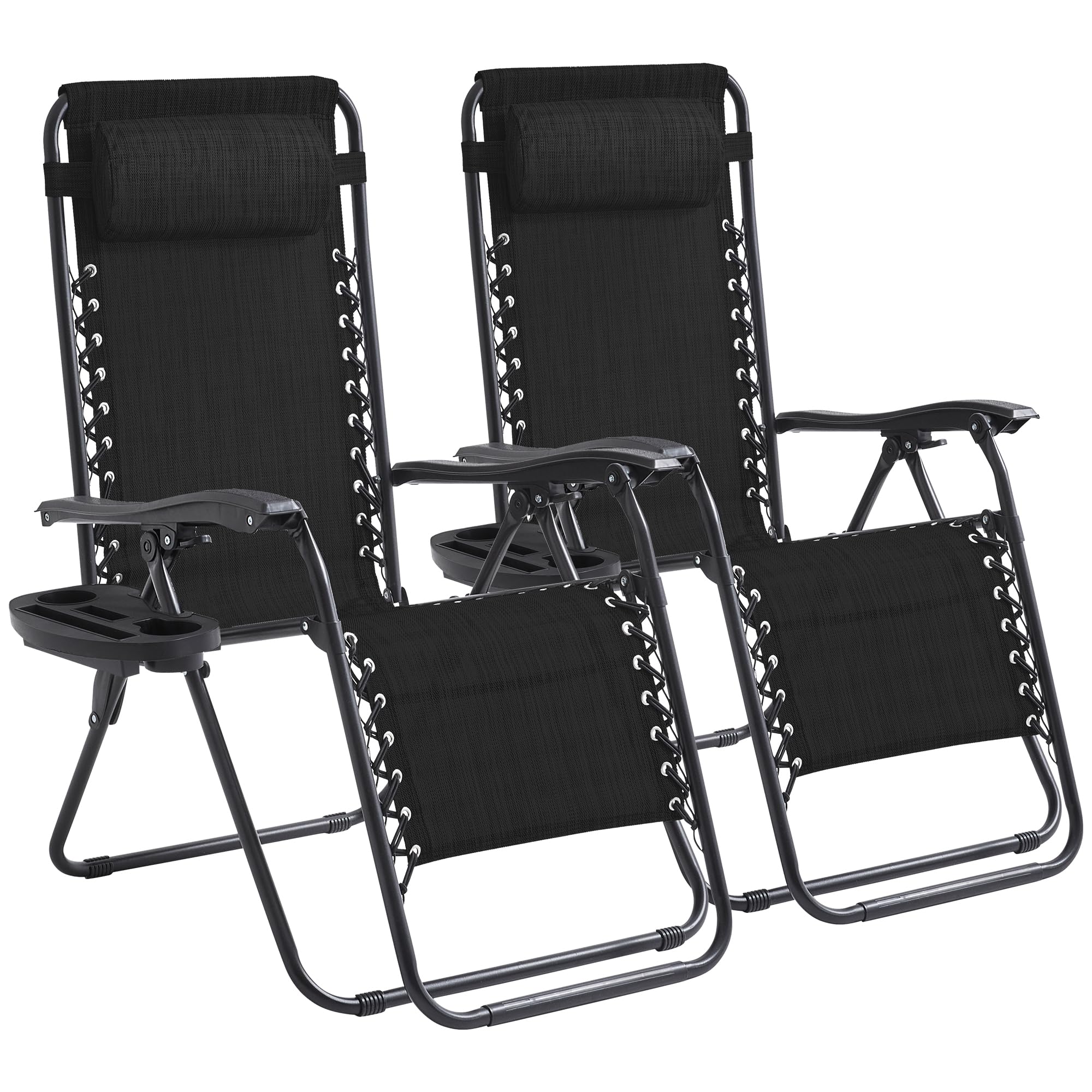 Foristrail two black chairs front view showing dual recliners and benefits of paired seating