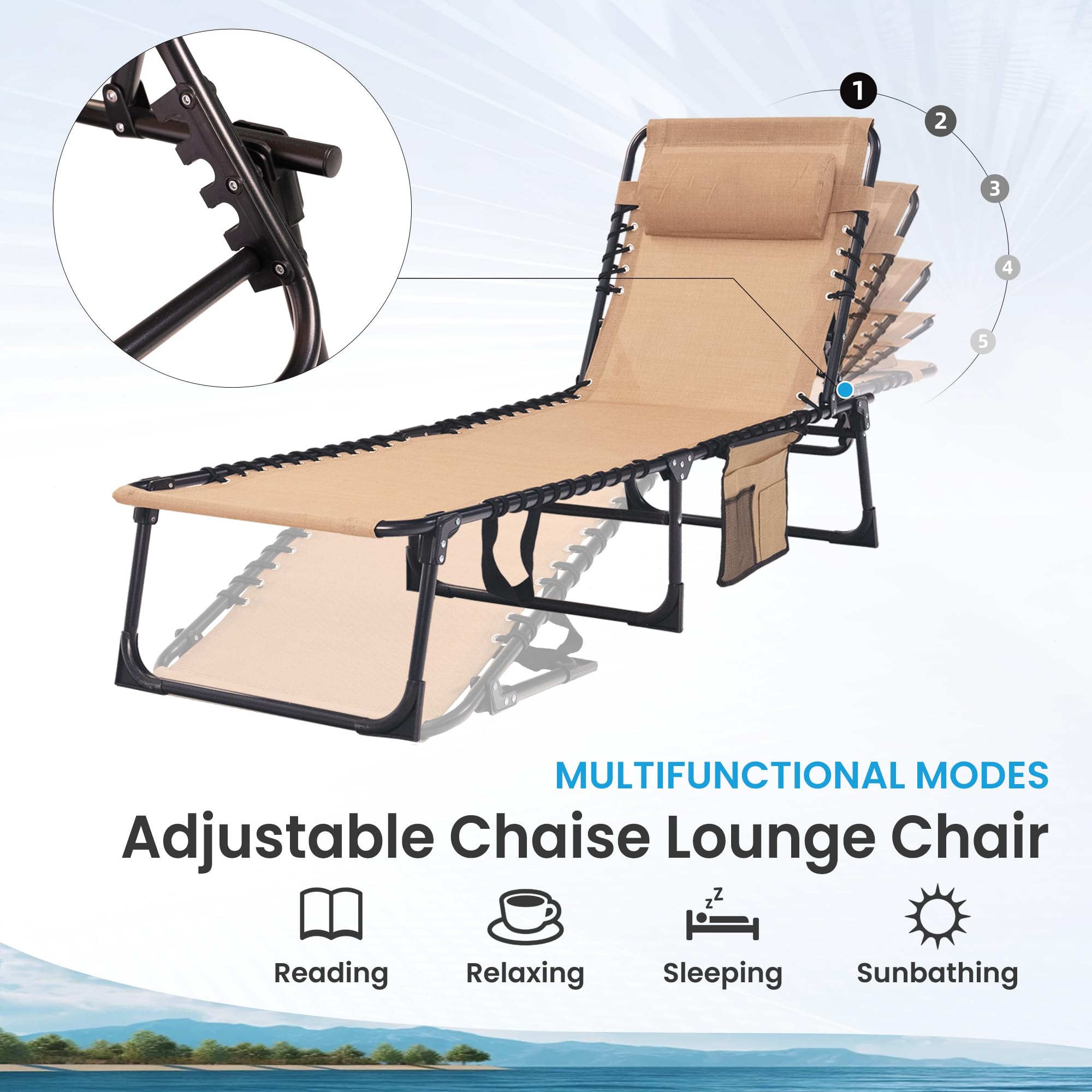 Foristrail lounger in use on patio showing comfortable outdoor relaxation benefit