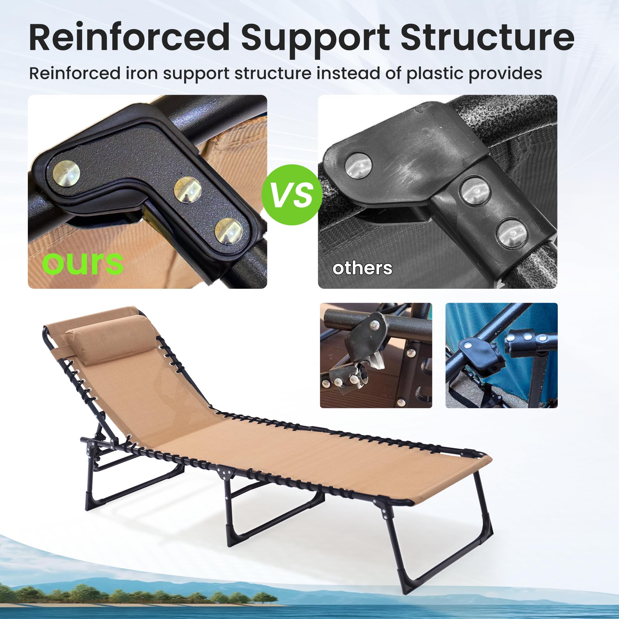 Foristrail detachable memory foam pillow detail showing added head support benefit