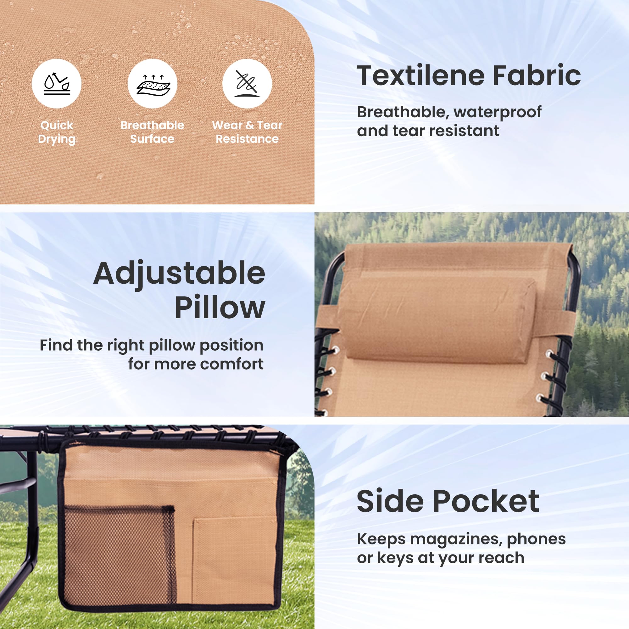 Foristrail chaise folded next to car trunk showing trunk-fit portability benefit
