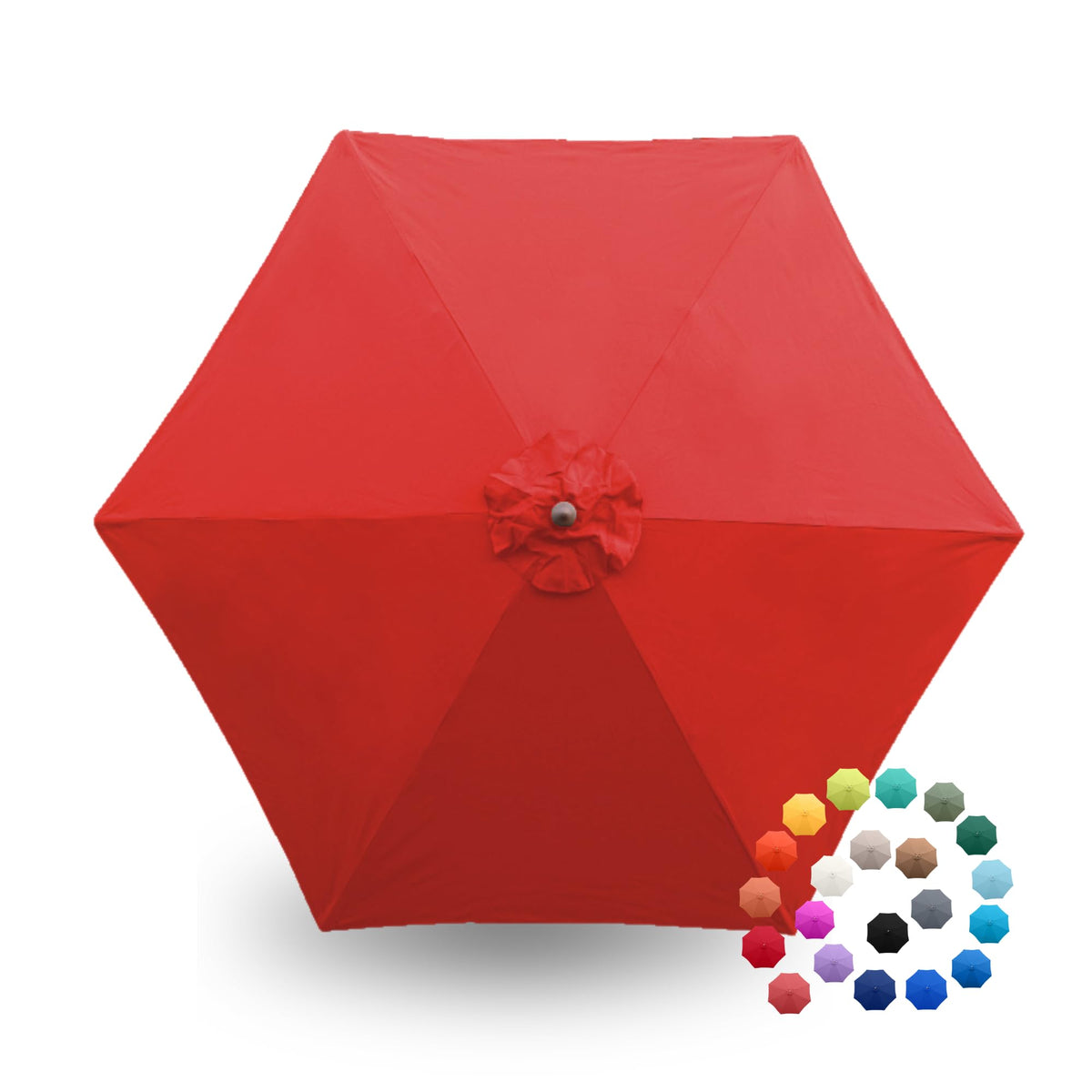 Formosa Covers front view of red canopy showing full shape and renewed shade