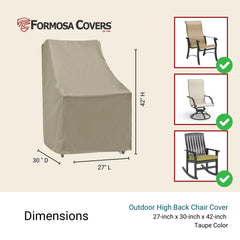 Formosa Covers side profile demonstrating snug fit on high-back chair