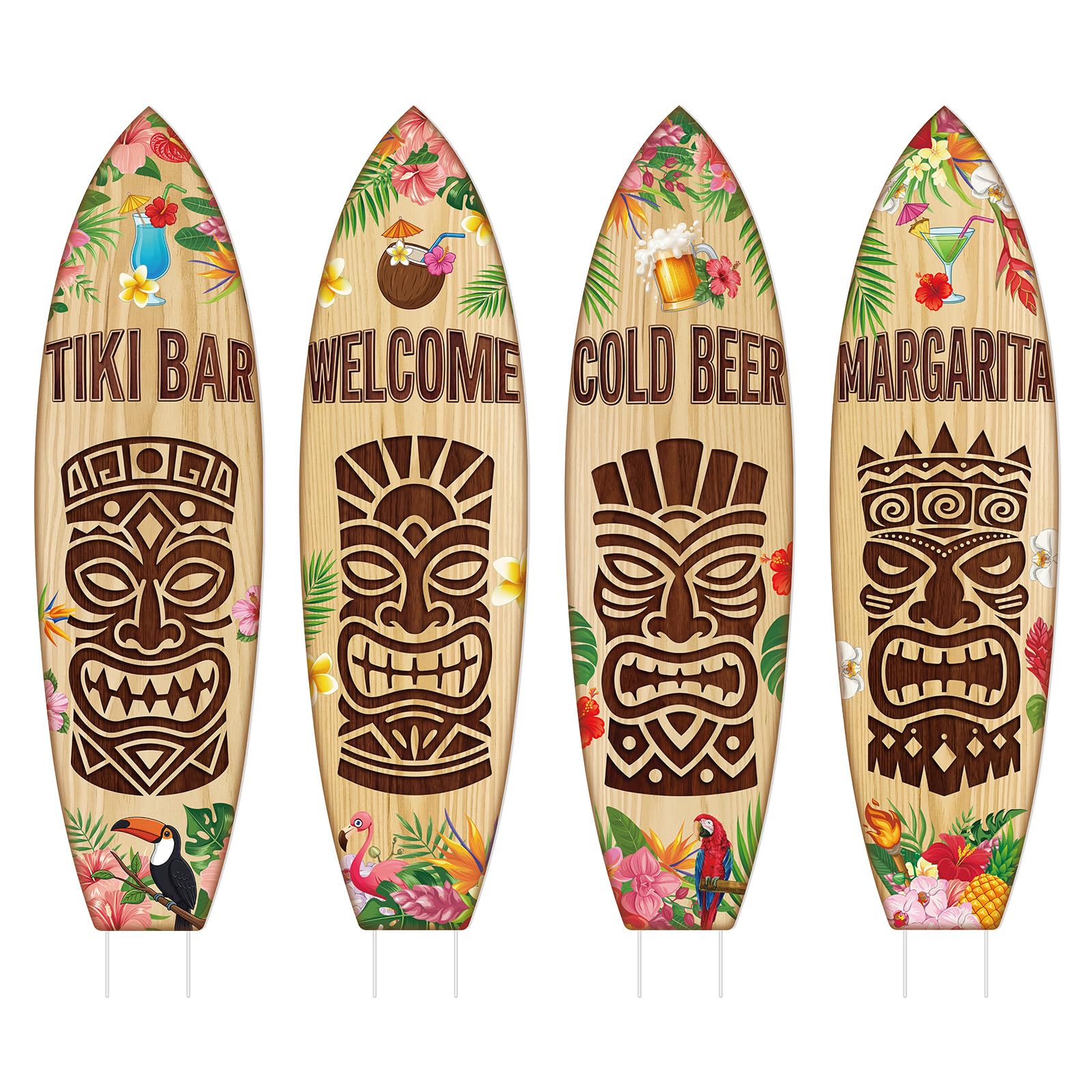 ForraFun front view surfboard sign showing colorful tiki design and instant curb appeal