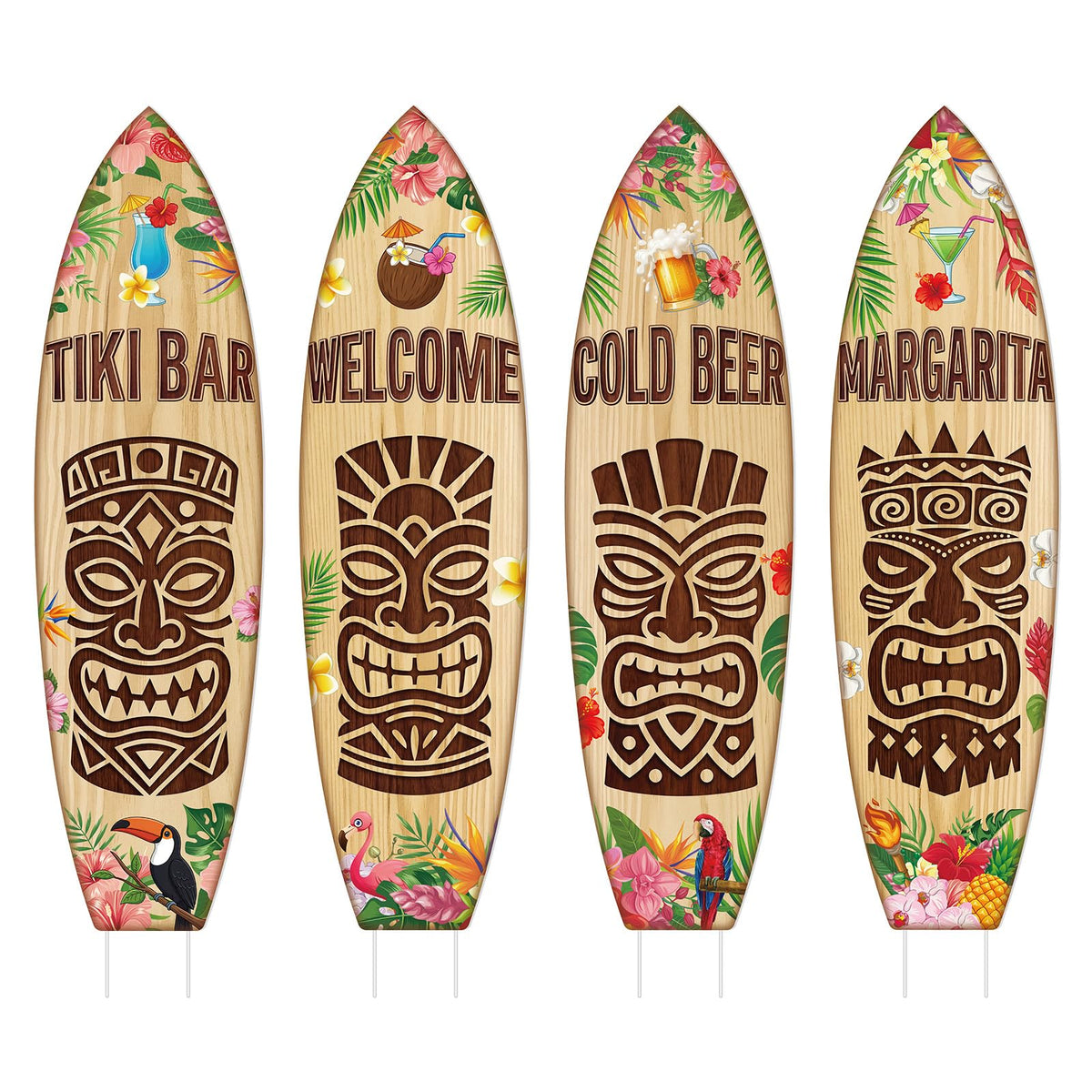 ForraFun front view surfboard sign showing colorful tiki design and instant curb appeal