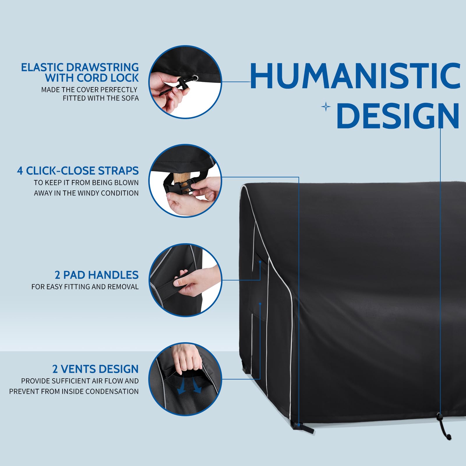FORSPARK buckled straps anchoring cover against wind