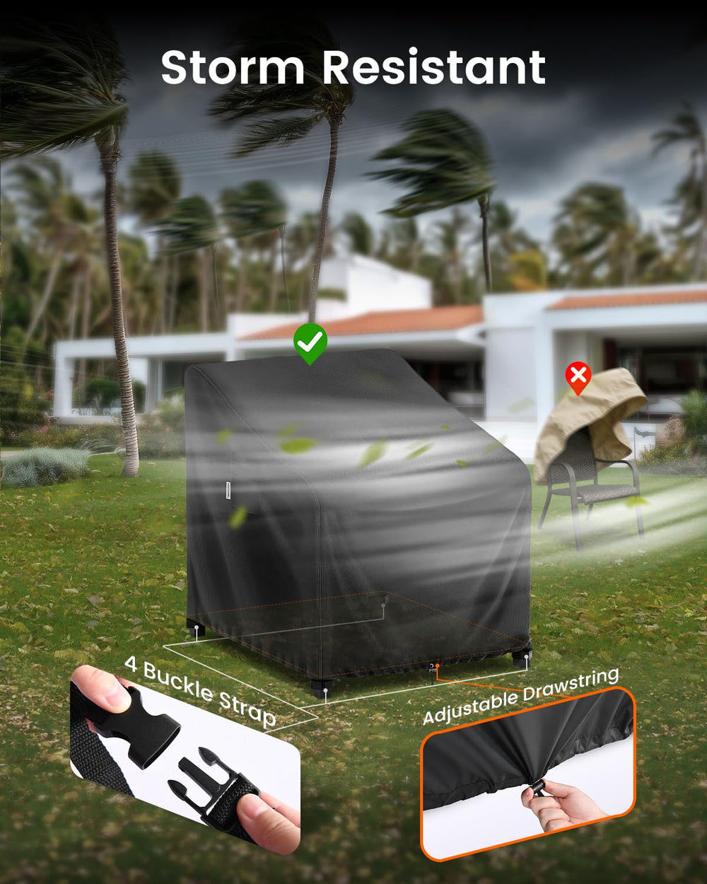FORSPARK folded into included storage bag for compact, tidy storage