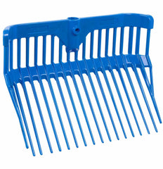 Fortiflex blue fork head front view showing durable design for easier stable work
