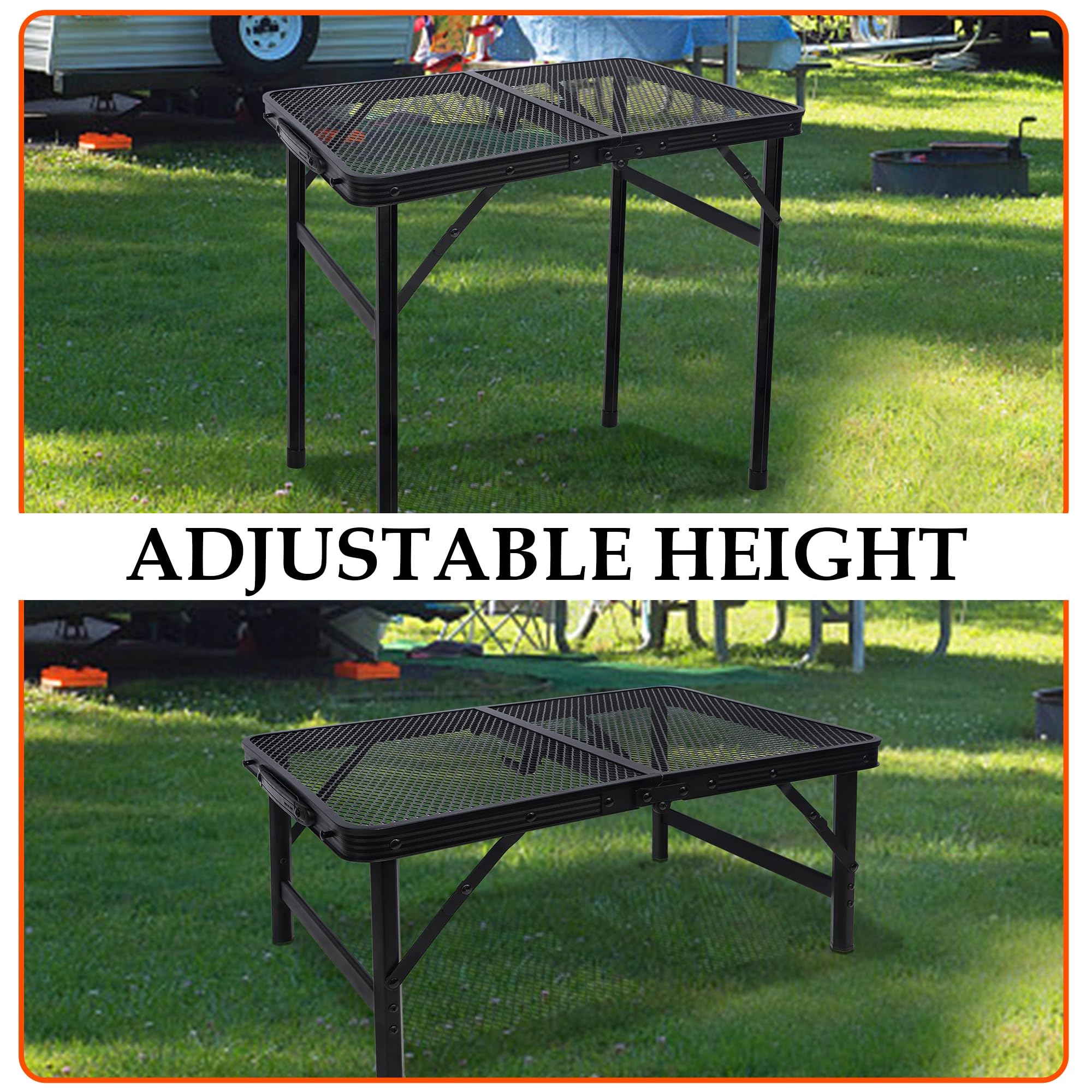 FORUP table extended height side view for standing prep convenience