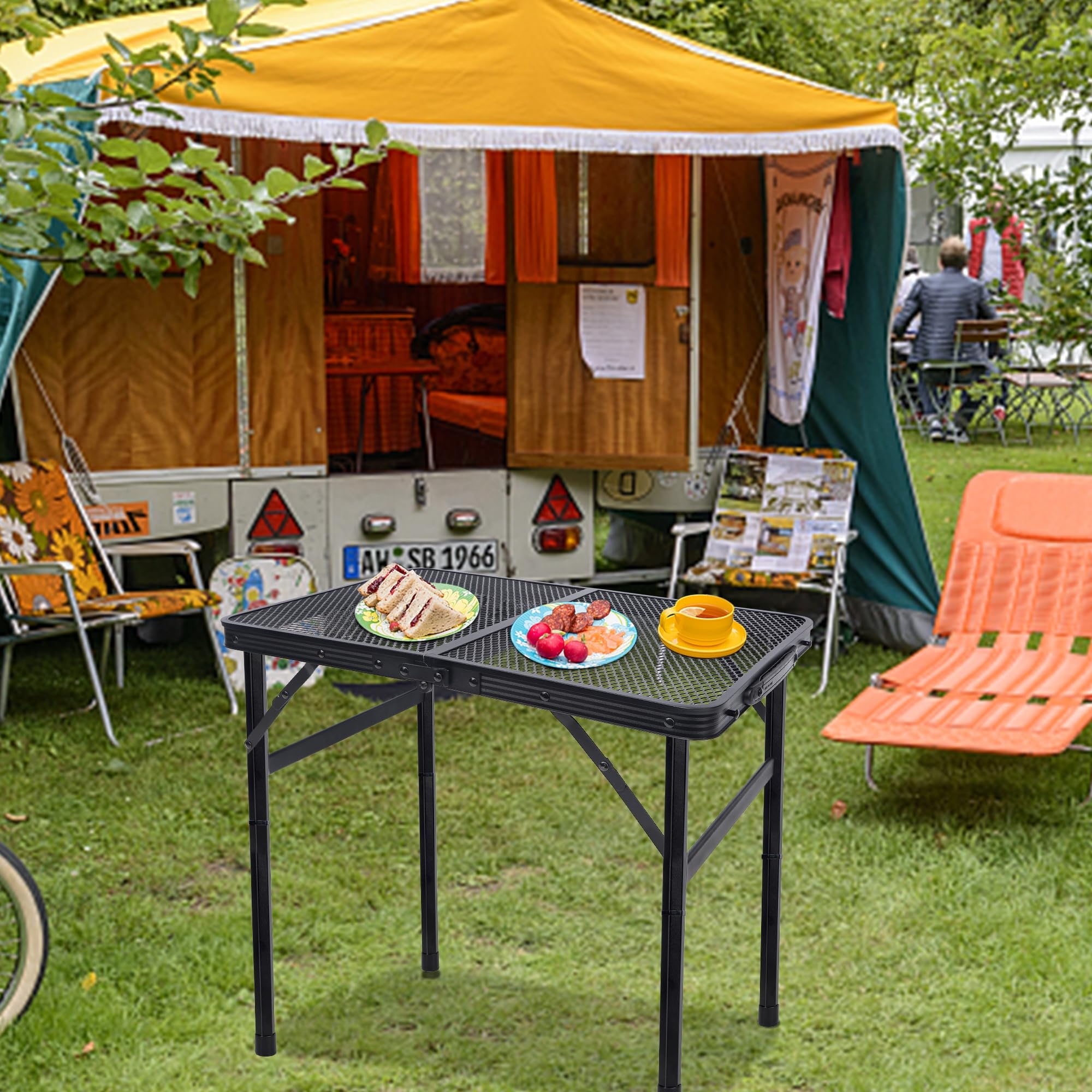 FORUP in-use as grill stand at campsite for secure cooking platform