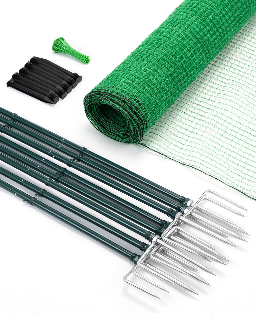 Forvenora front packaging showing full temporary fence kit and easy setup benefit