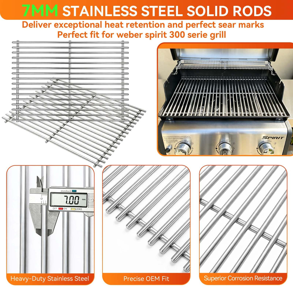 FORYEYC grates installed on a Weber Spirit E-310 delivering stable cooking surface