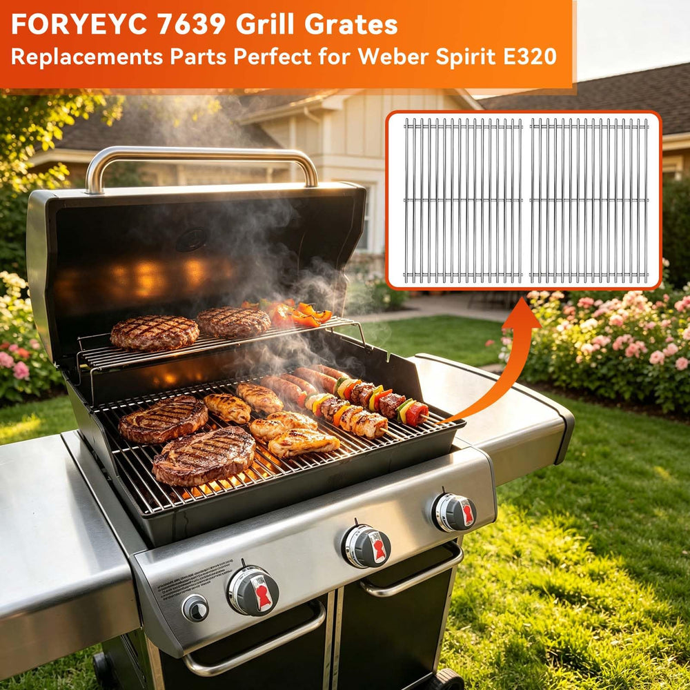 FORYEYC product label close-up showing compatible Weber part numbers and fit