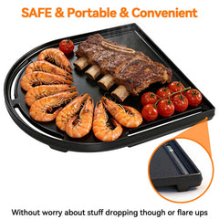 FORYEYC installed on Coleman RoadTrip grill for expanded cooking