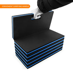 FOSHIO folded in half used as a thick knee cushion for comfort