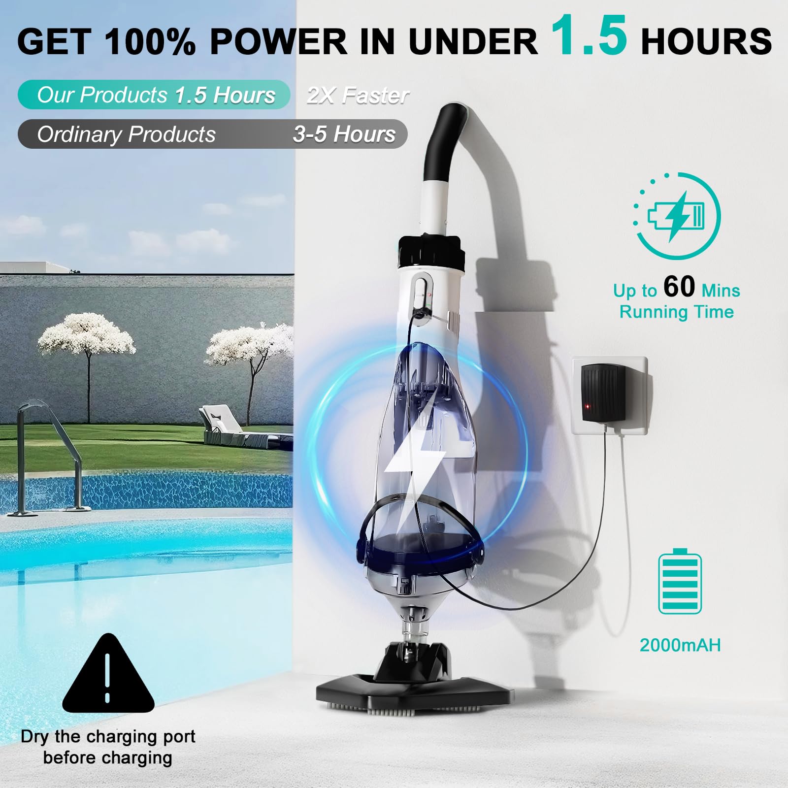 FOTING vacuum beside common objects for scale, demonstrates compact portability
