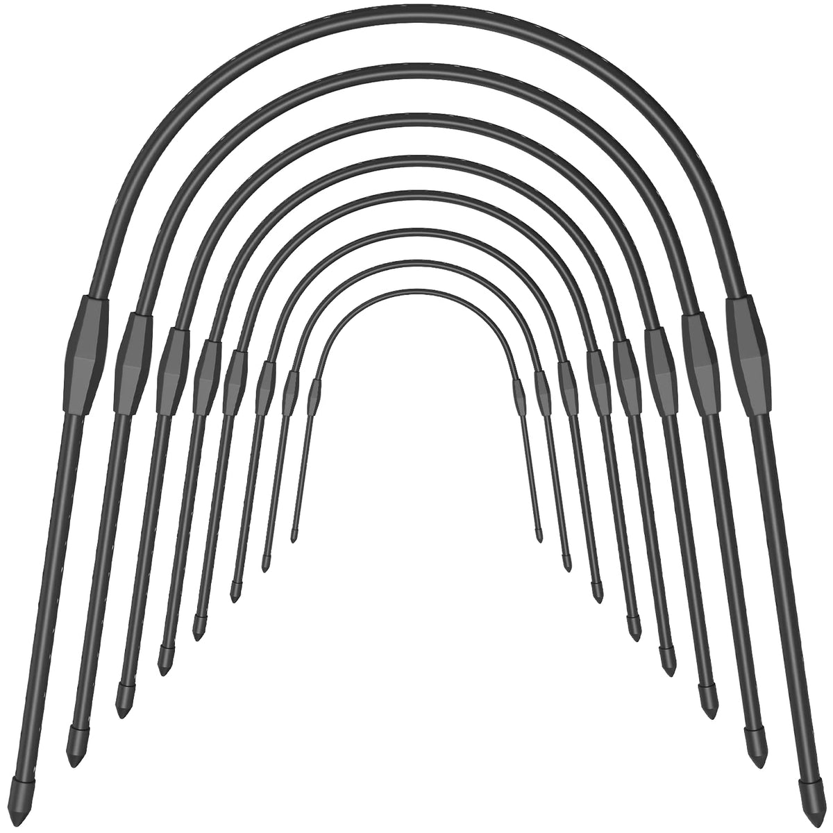 FOTMISHU front view showing assembled hoops and neat packaging benefit protect seedlings