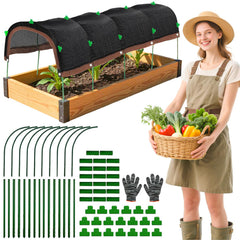 FOTSHARER front view of full garden shade kit showing contents and benefit of complete protection