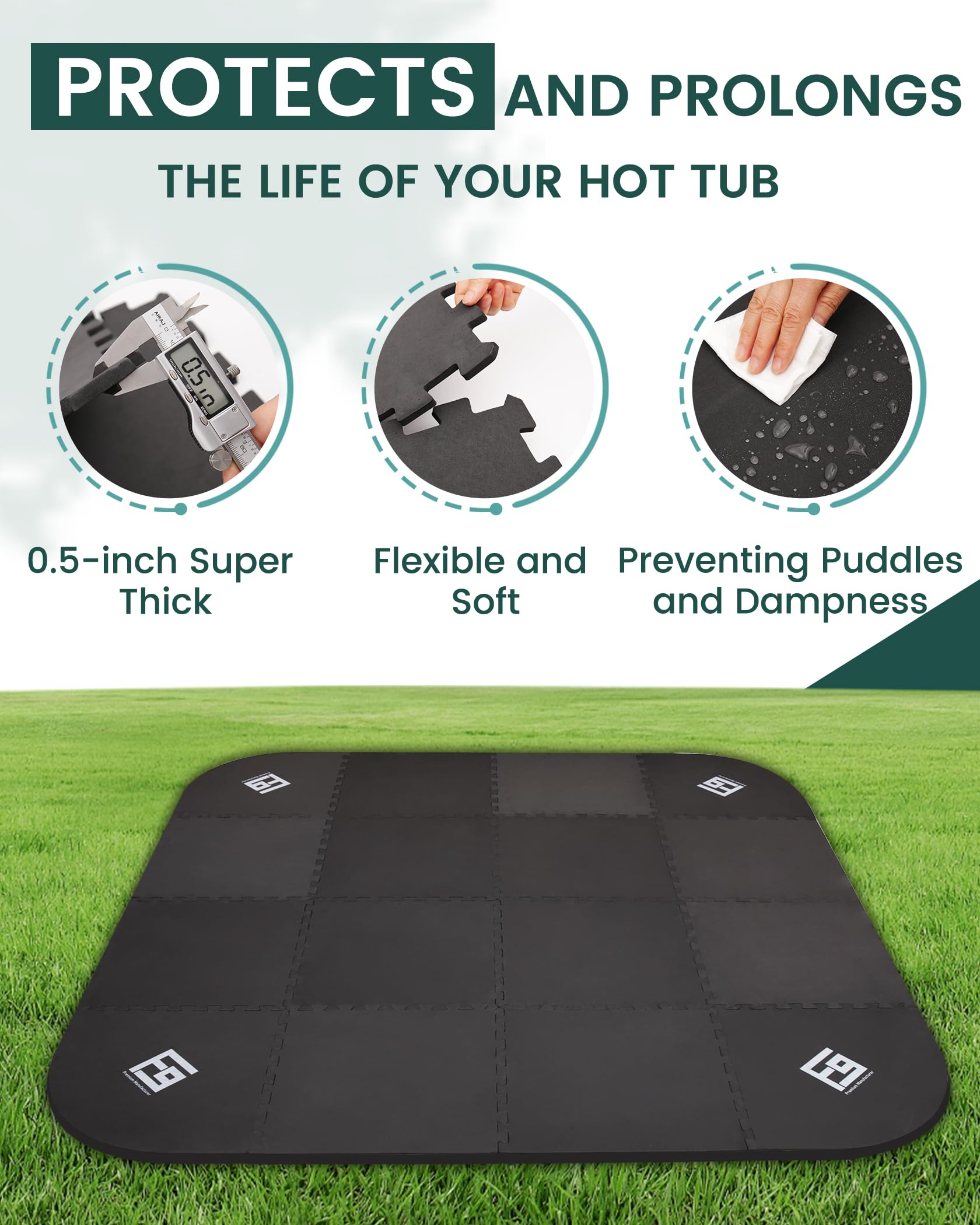 FoundGo folded mat ready for storage for easy transport