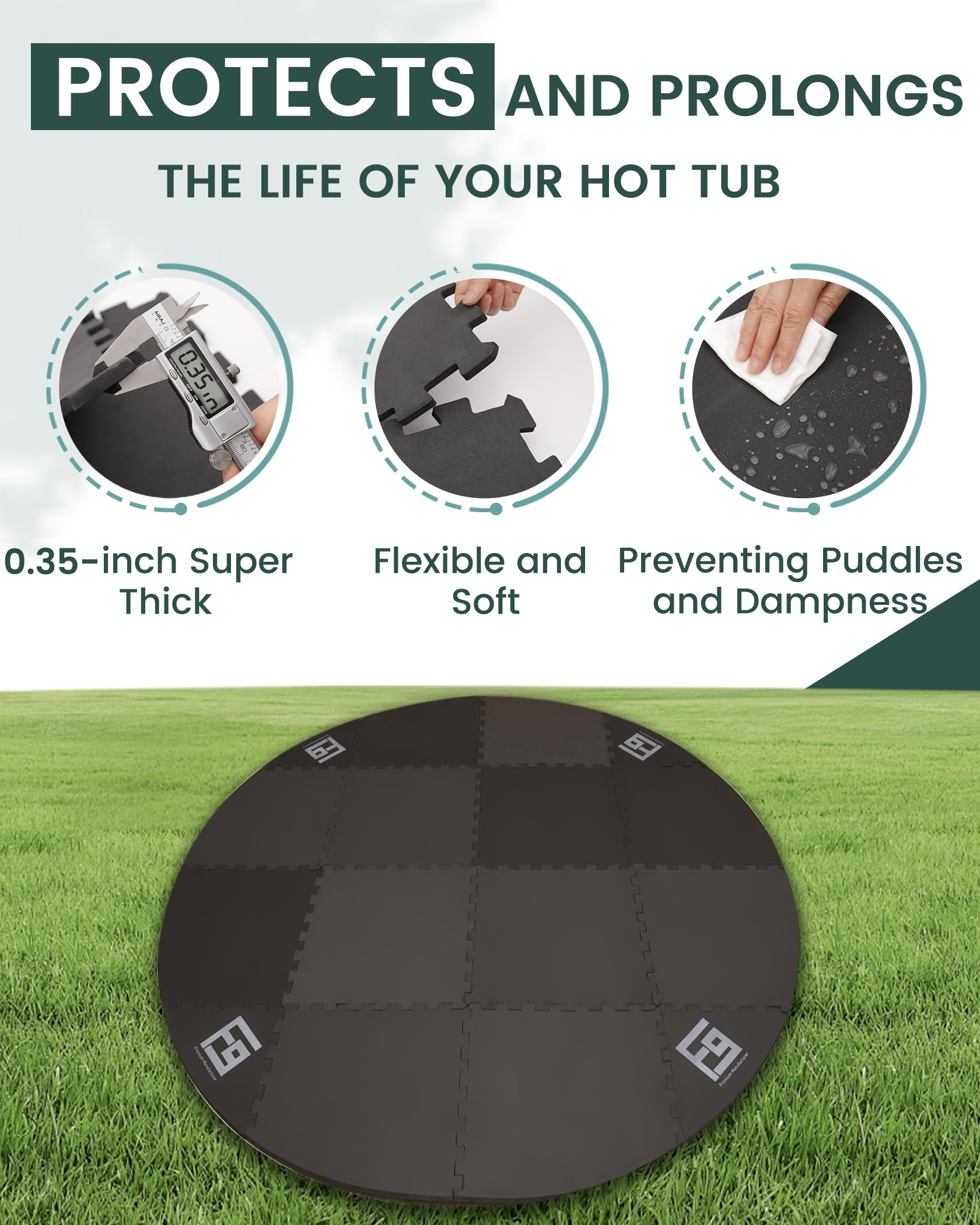 FoundGo folded mat ready for storage showing lightweight portability benefit