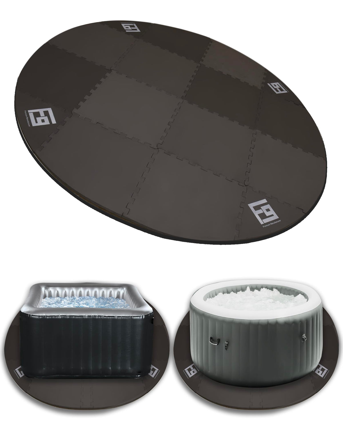 FoundGo front view of 78-inch mat showing full protective coverage and easy placement