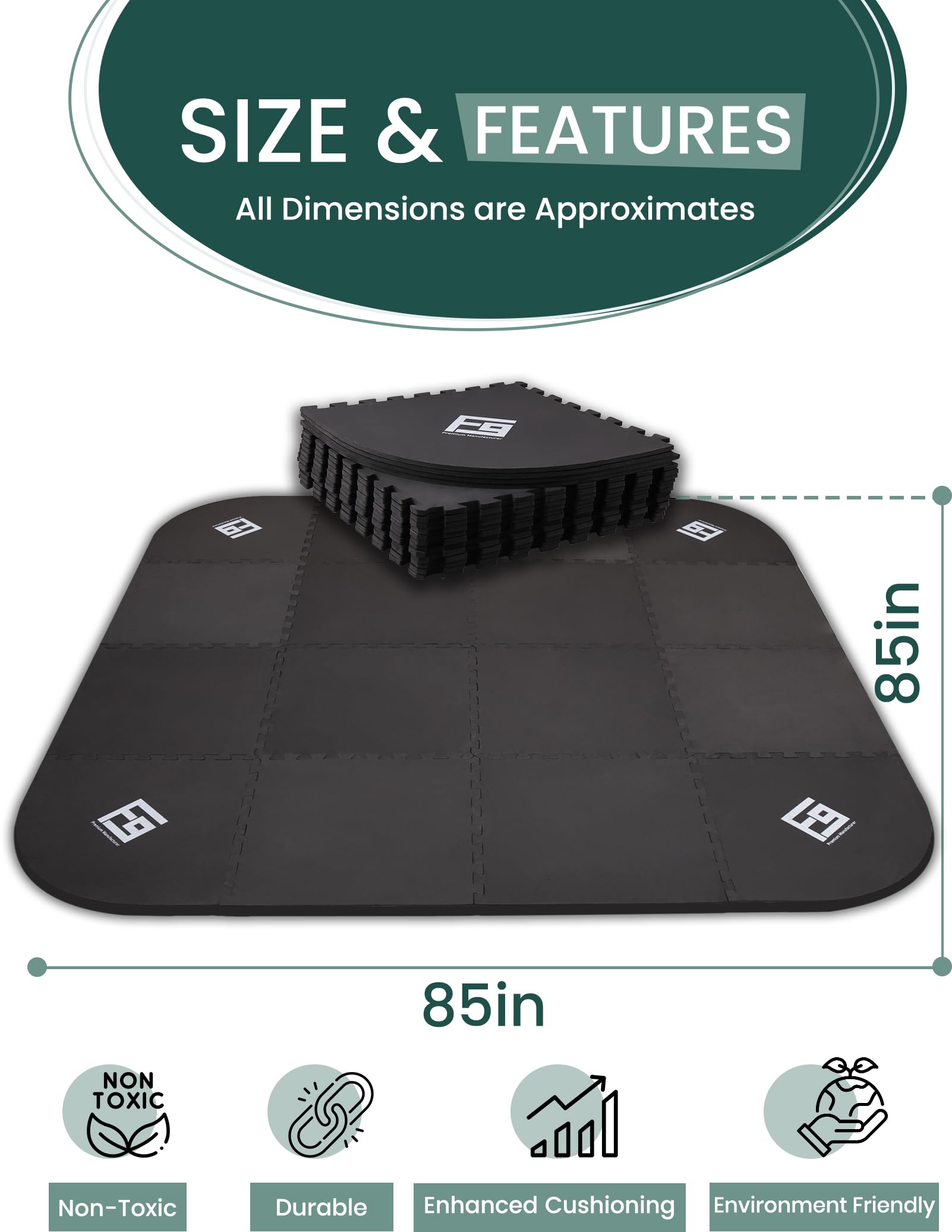 FoundGo mat placed under inflatable hot tub providing stable base