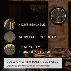 FOUNTAIN DESIGNS LED nightlight glowing on clock for nighttime visibility