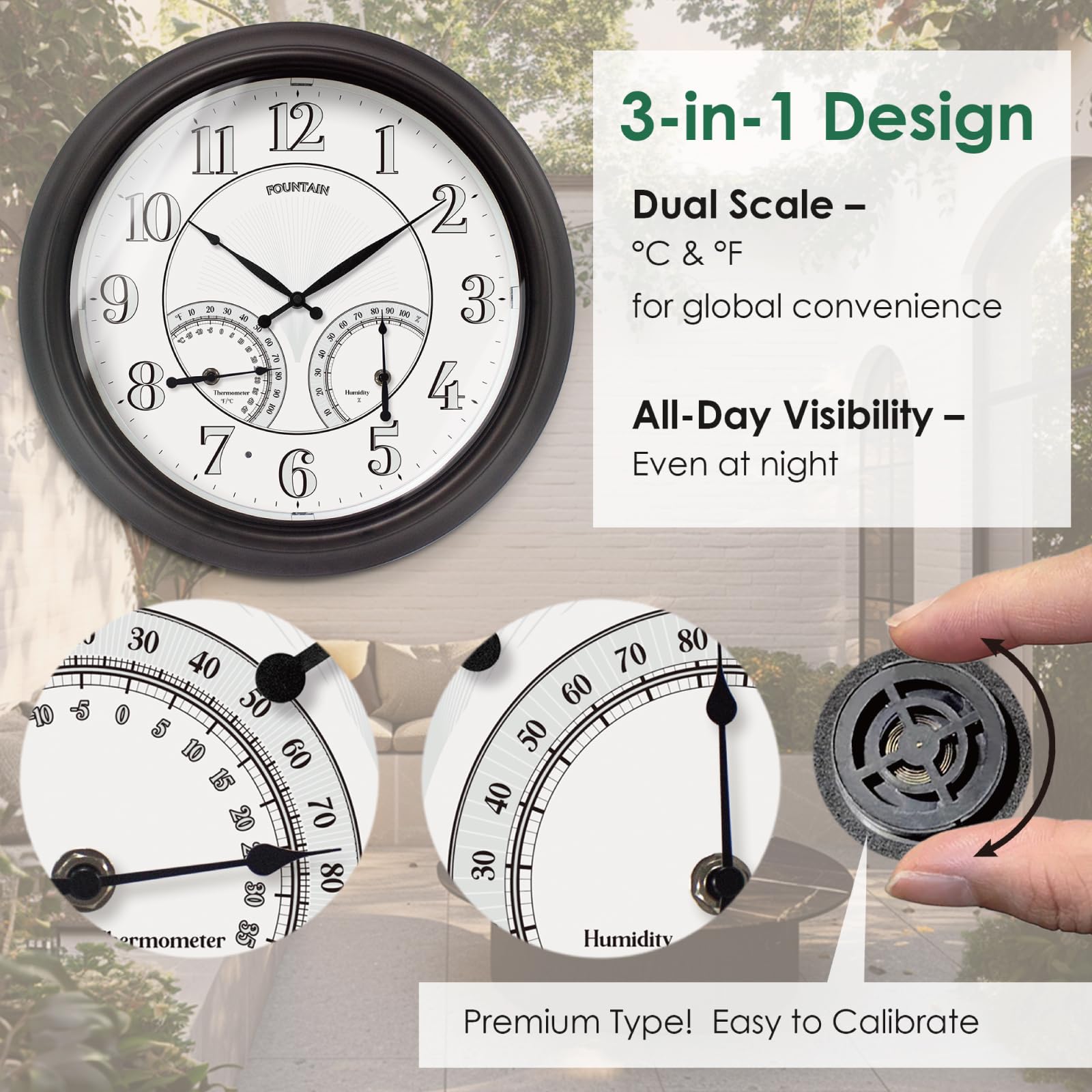 FOUNTAIN DESIGNS rubber gasket waterproof seal protecting clock internals