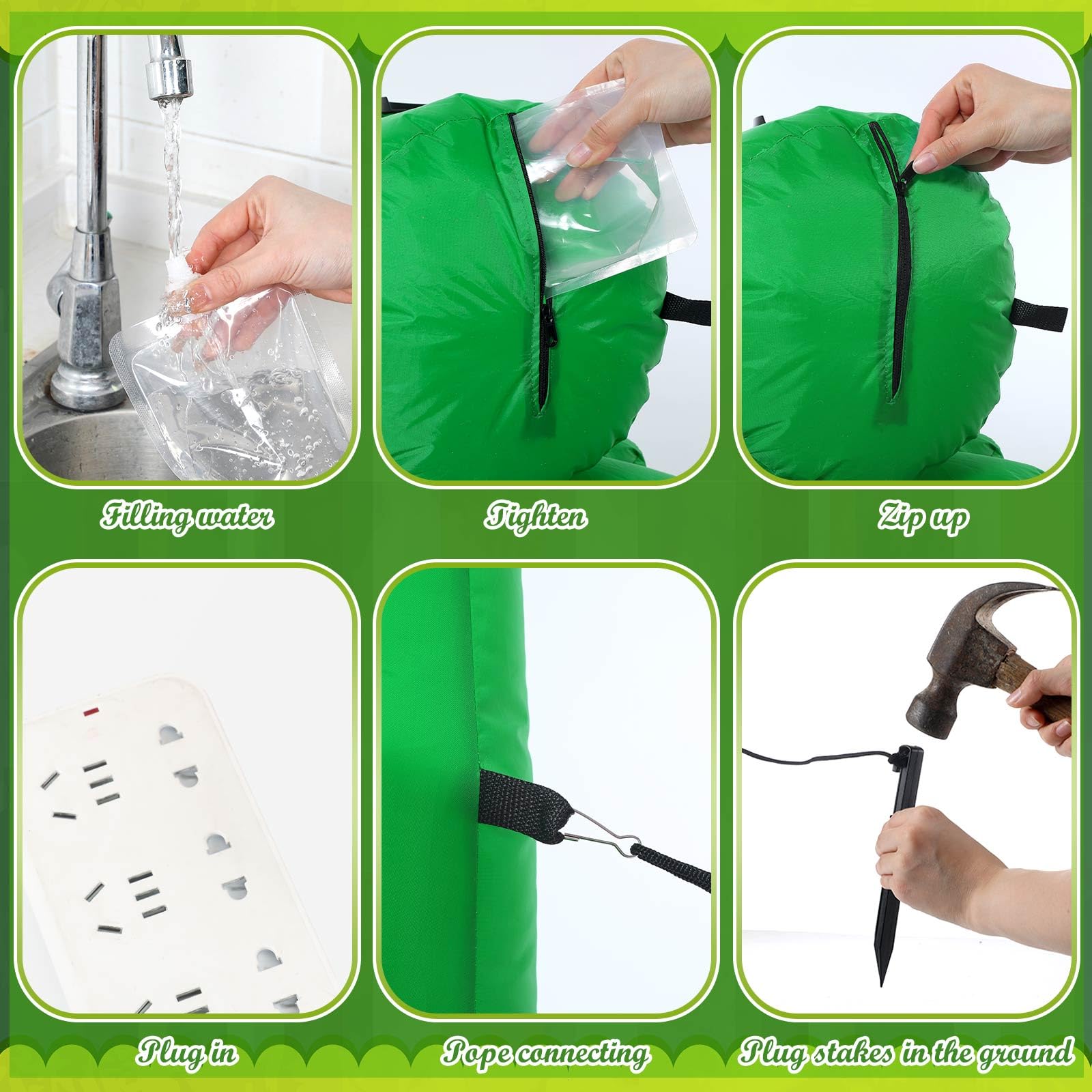 Fourluoo ground stakes and rope anchoring ensuring stable display