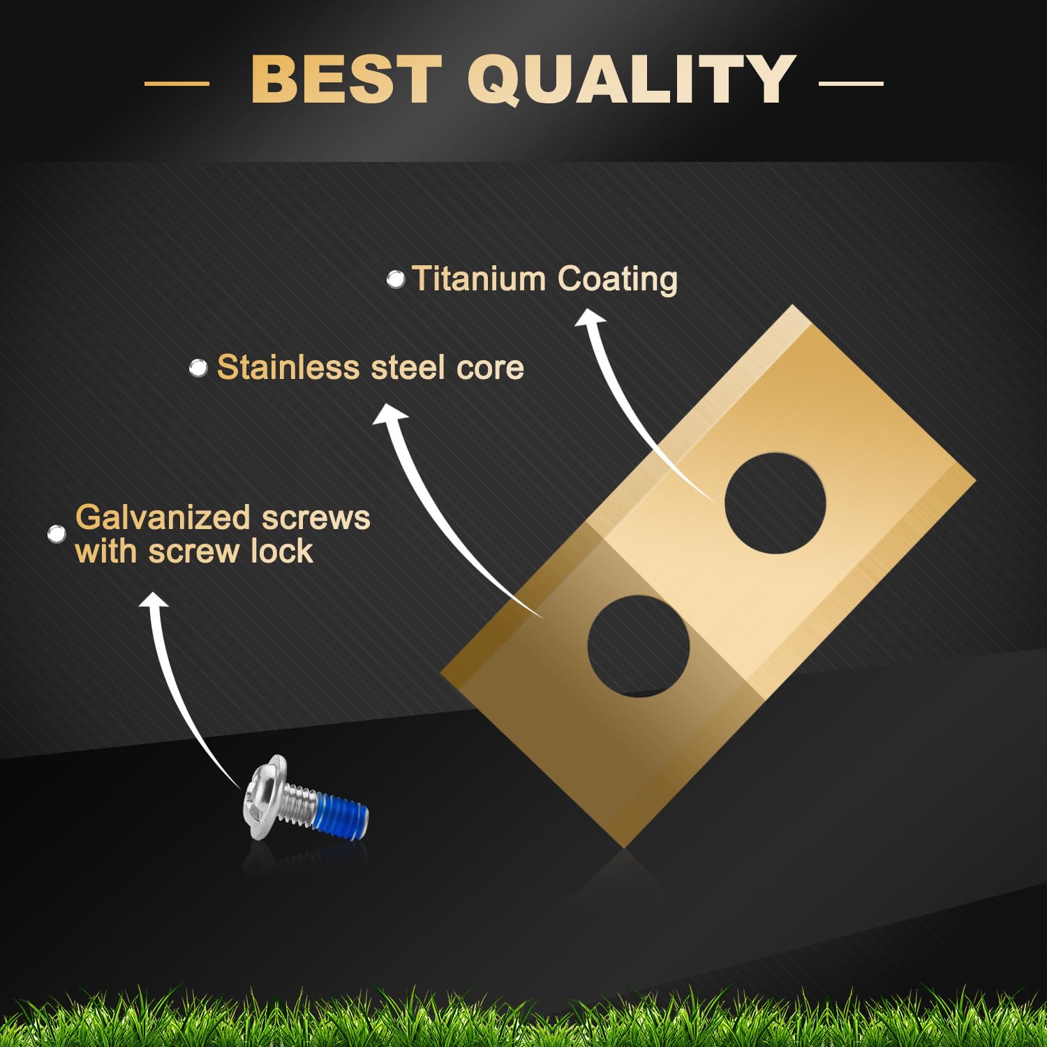 FourShow close-up of blade edge highlighting sharp titanium-carbide coating for cleaner cuts