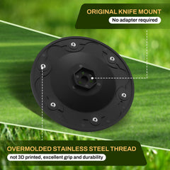 FourShow close-up of titanium-coated double-hole blade, sharper lasting cut benefit