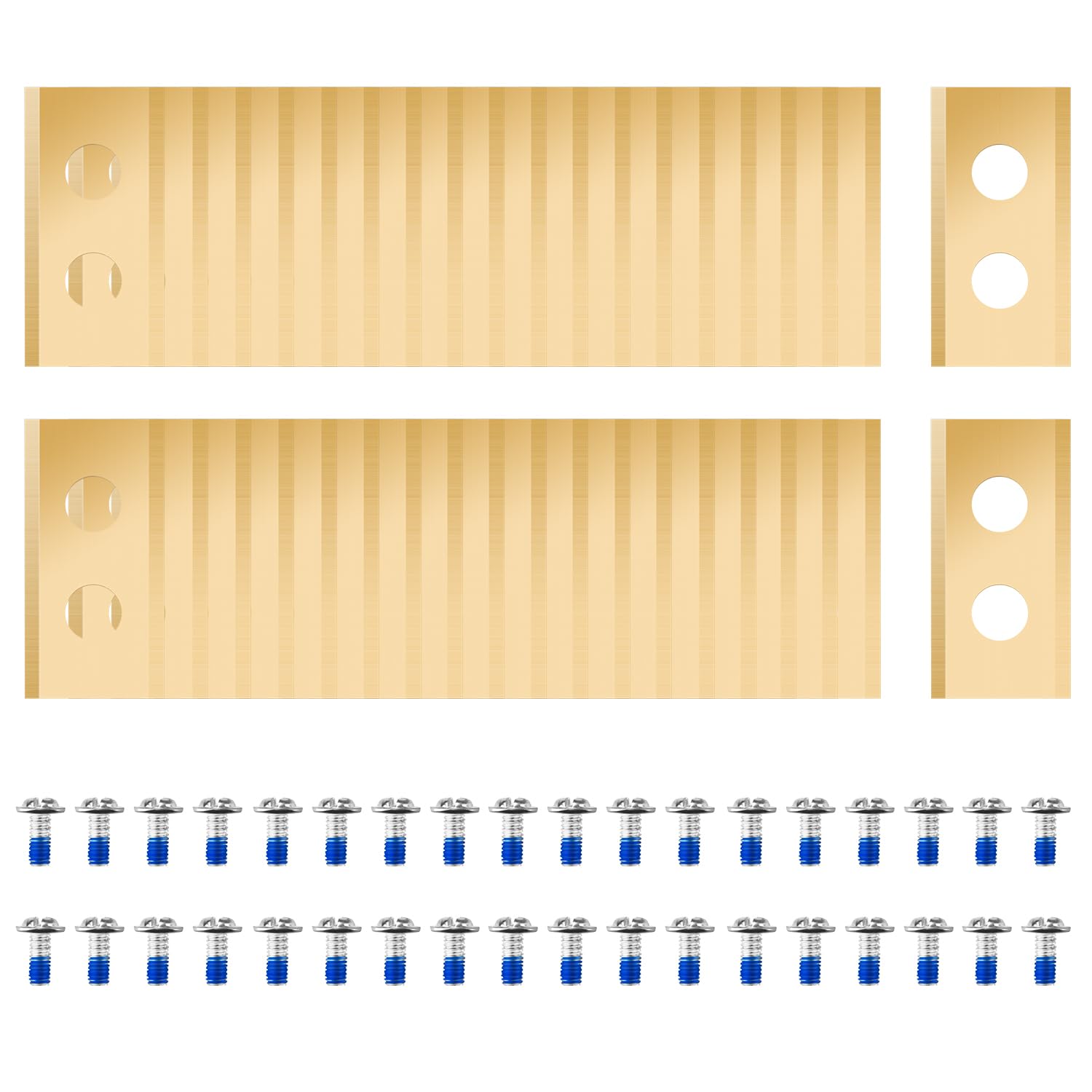 FourShow front packaging showing 36 replacement blades and screw set benefit longevity