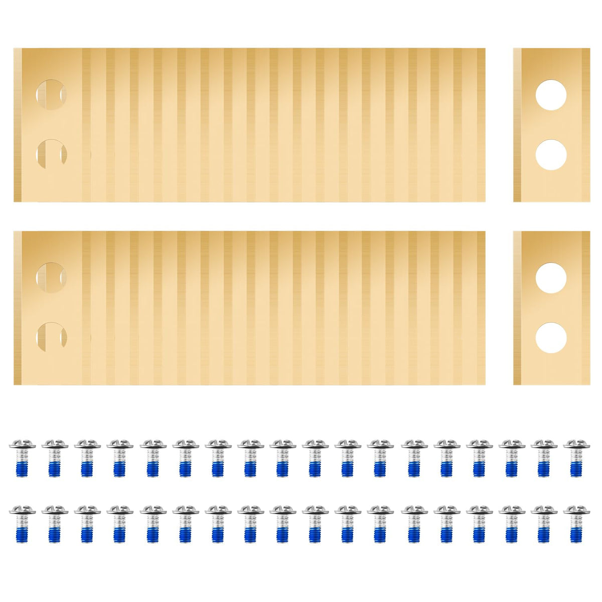 FourShow front packaging showing 36 replacement blades and screw set benefit longevity