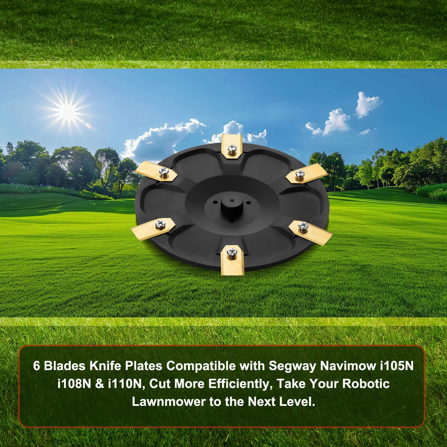 FourShow in-use on lawn with robotic mower demonstrating uniform finish