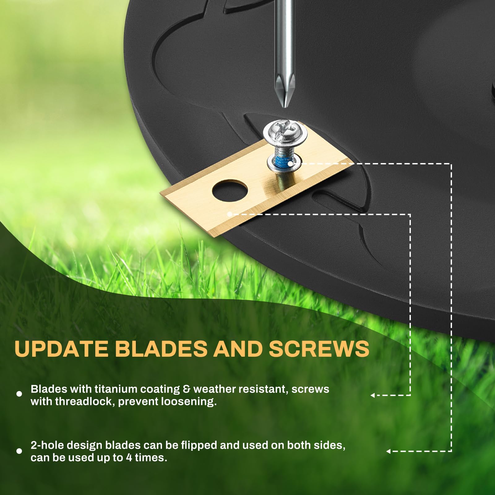 FourShow detail of overmolded stainless steel screw holder, secure long-term fit benefit