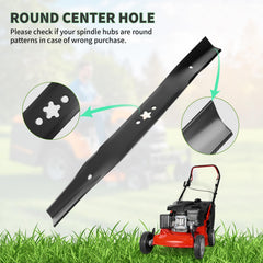 Fourtry blade center hole and measurements view verifying 0.97 inch fit