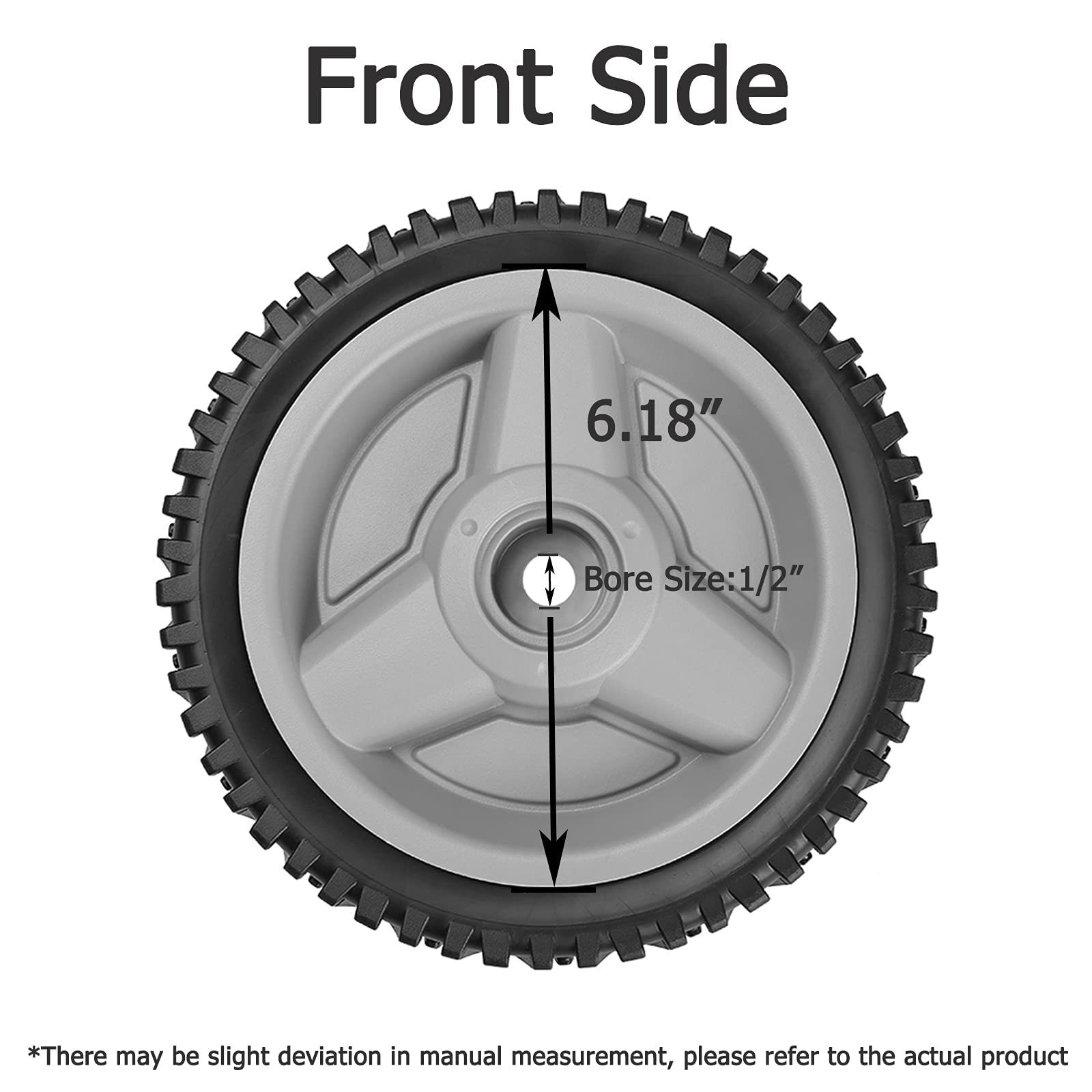 Fourtry drive wheel side profile illustrating correct size and stability