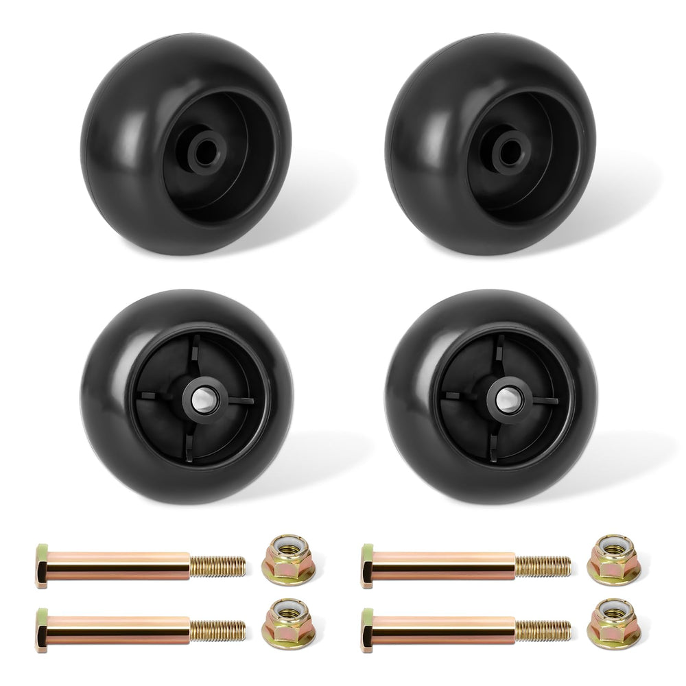 Fourtry front view of four deck wheels showing complete replacement set benefit