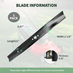 Fourtry blade mounted on mower deck demonstrating correct fit and performance