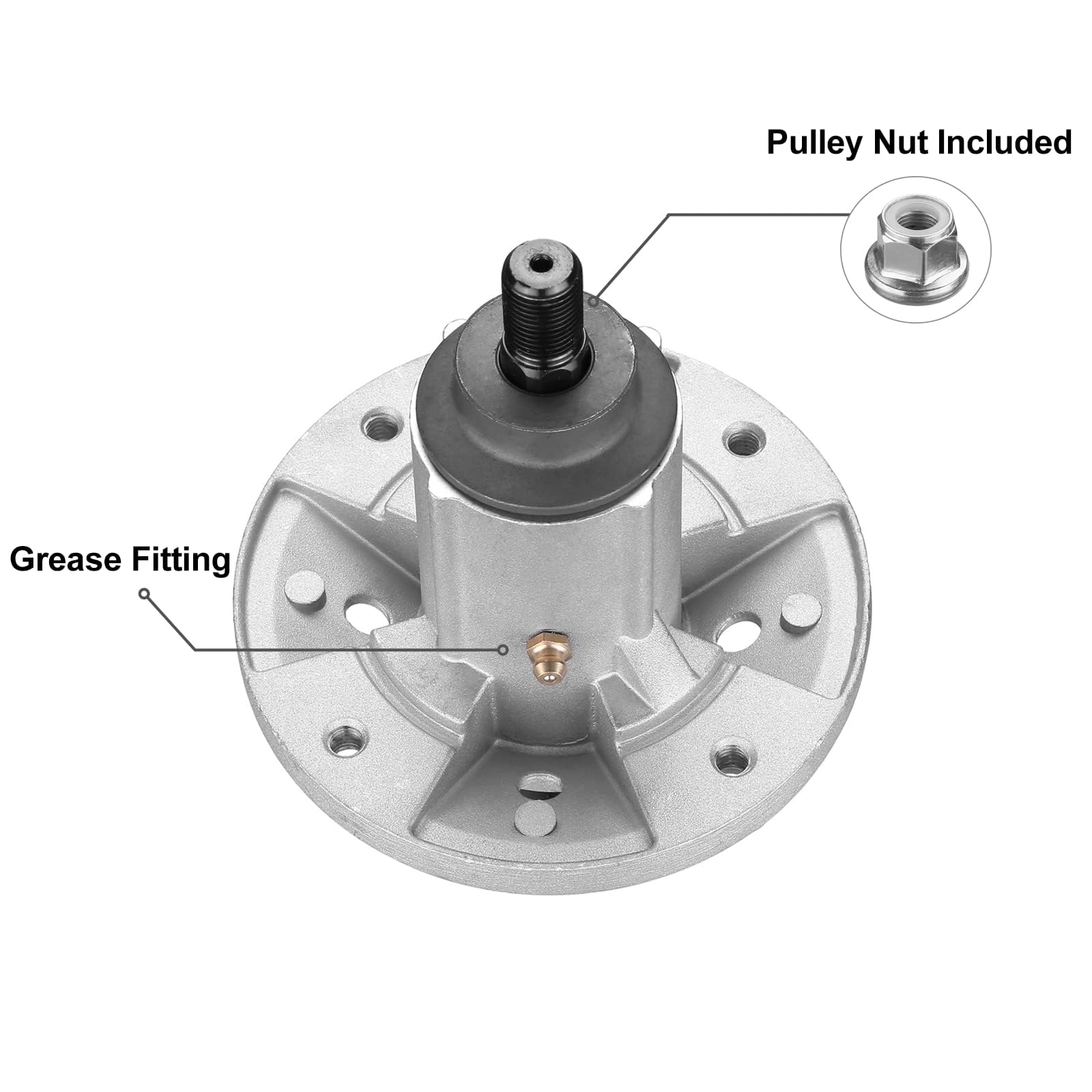 Fourtry blade mount detail with 7-point star showing secure blade attachment benefit