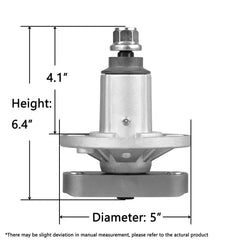 Fourtry spindle close-up of bearing and grease fitting, enables easy lubrication