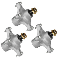 Fourtry spindle front view showing mounting flange and shaft for easy replacement