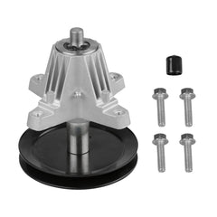 Fourtry spindle front view showing hub and mounting holes for easy OEM replacement