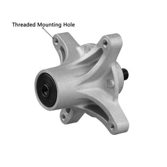 Fourtry spindle with included pulley nut, rubber ring and four mounting bolts for quick install