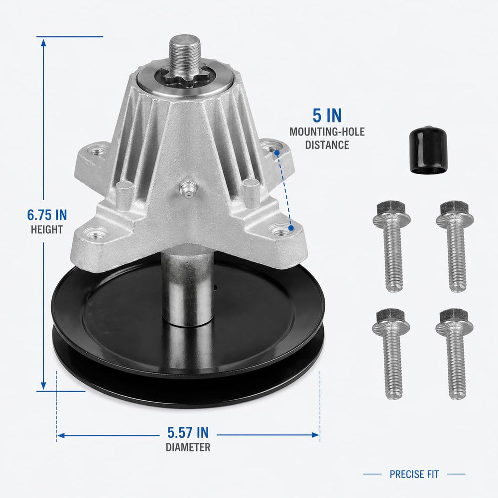 Fourtry spindle packaging and included hardware for a ready-to-install replacement