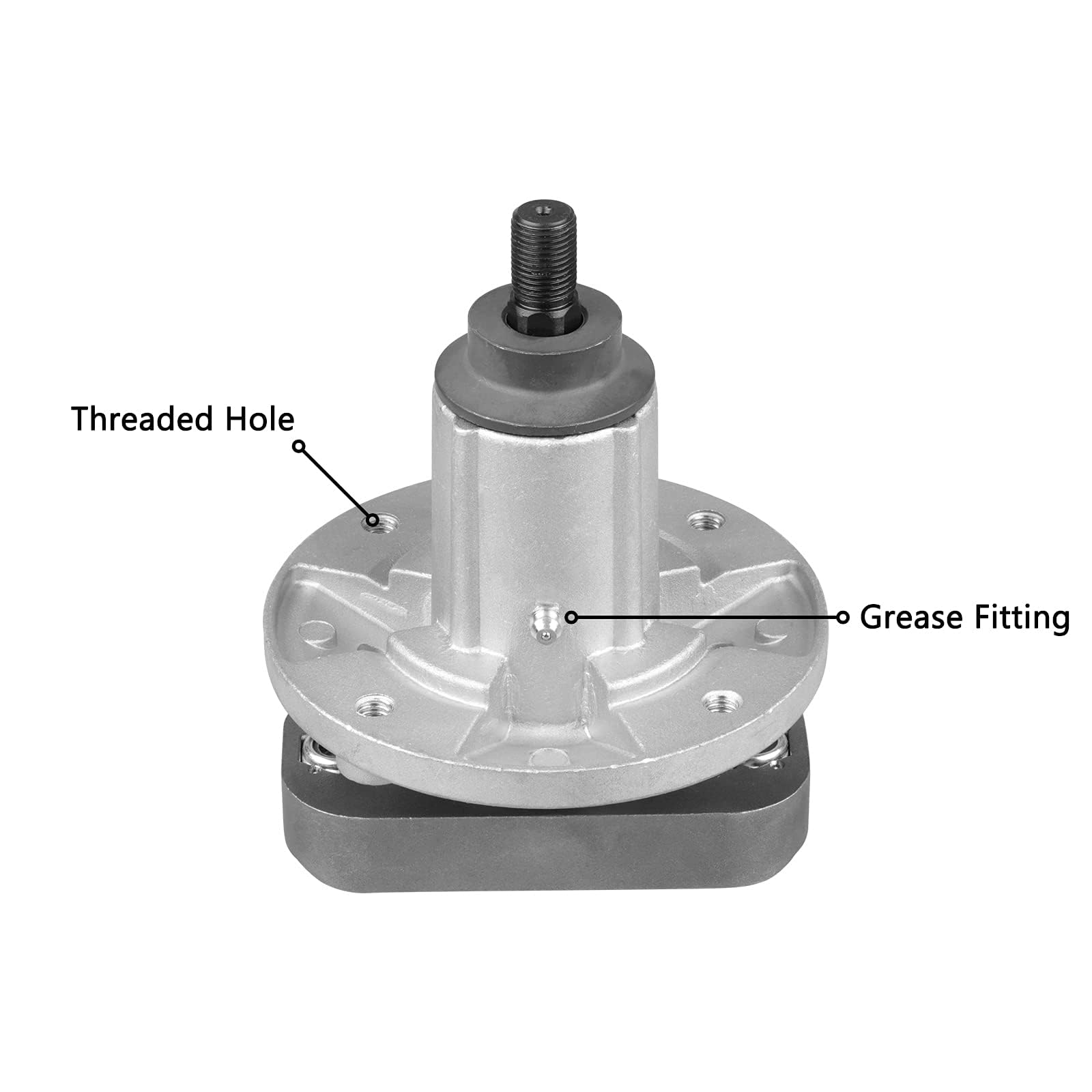 Fourtry spindle with included hardware laid out, simplifies the swap process