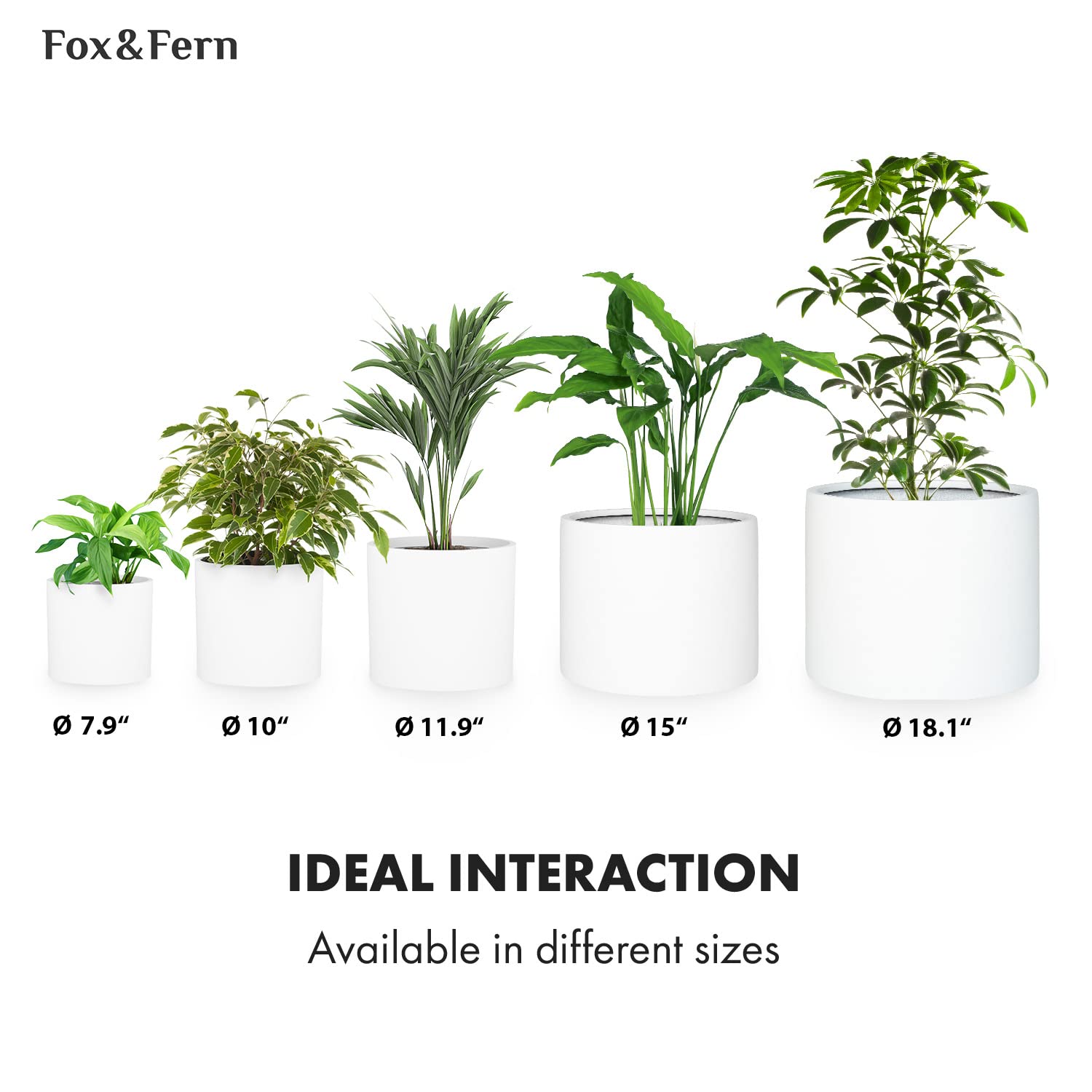 Fox & Fern planters styled on a patio demonstrating weather-resistant benefit