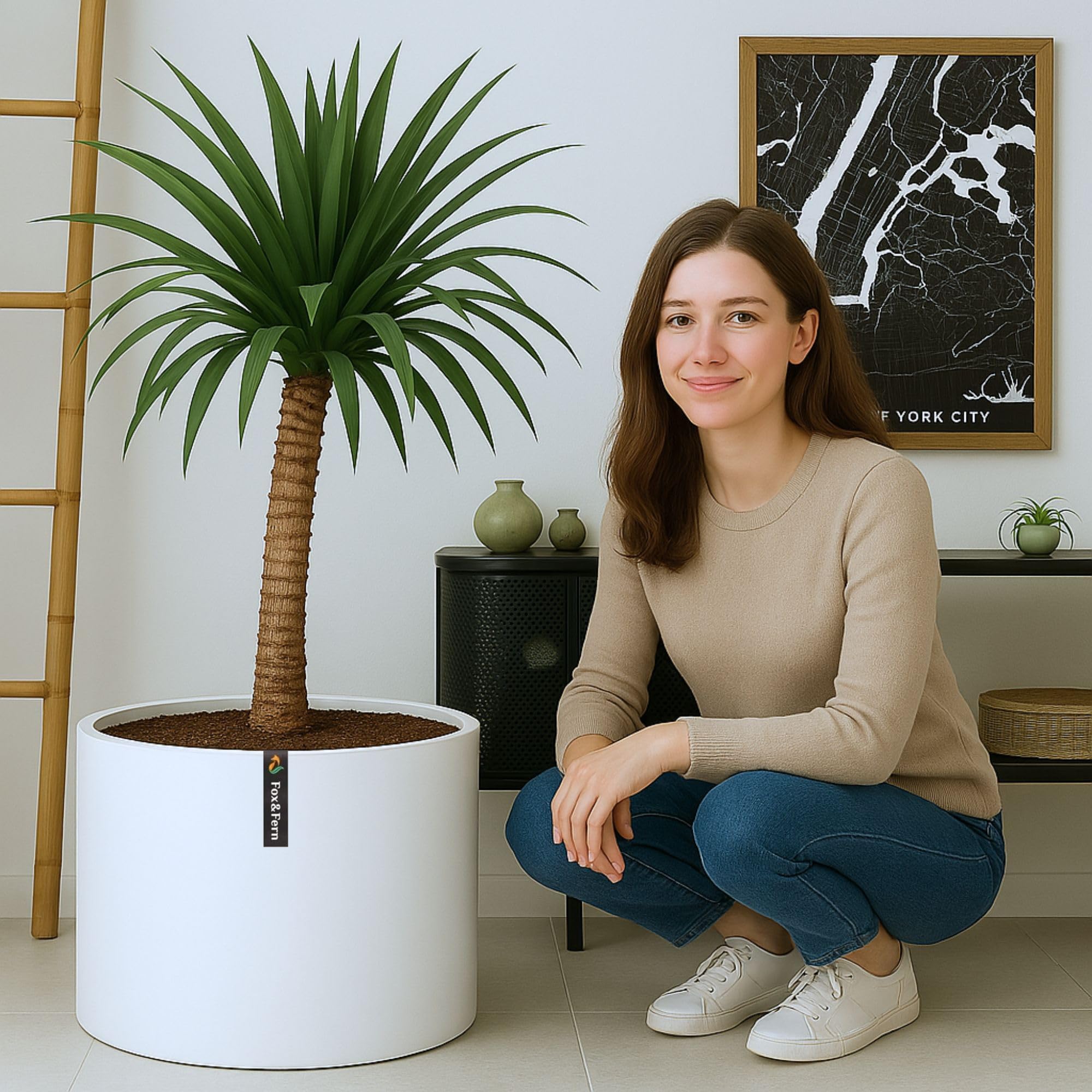 Fox & Fern planter styled on balcony highlighting weather-resistant durability for outdoors