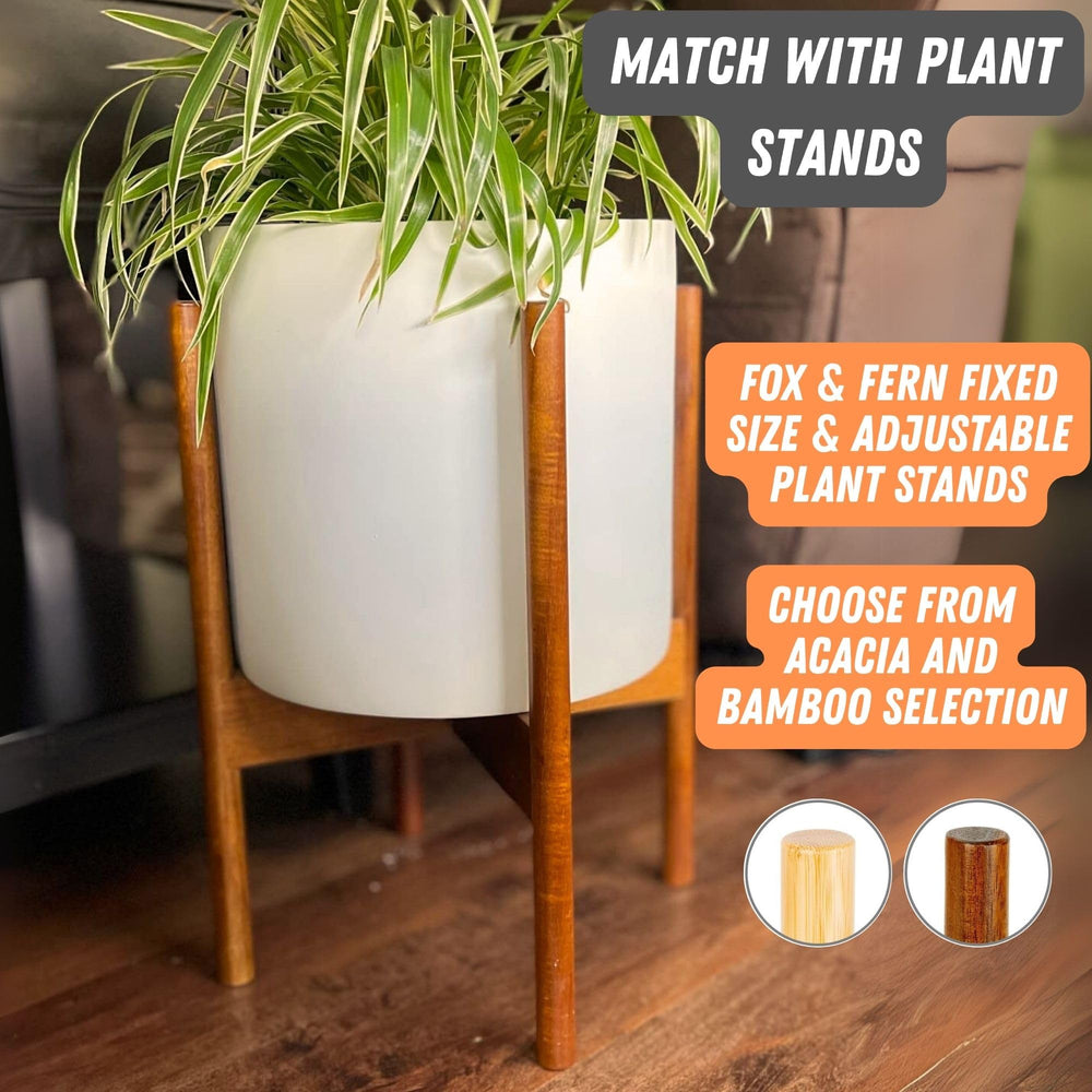 Fox & Fern planter on patio showing weather resistance and outdoor durability benefit