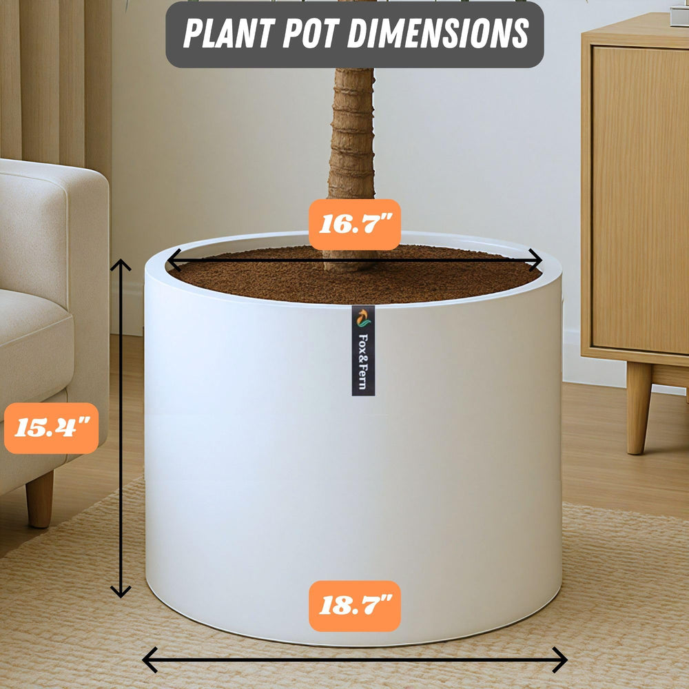 Fox & Fern planter next to chair showing scale and how it fits living spaces easily