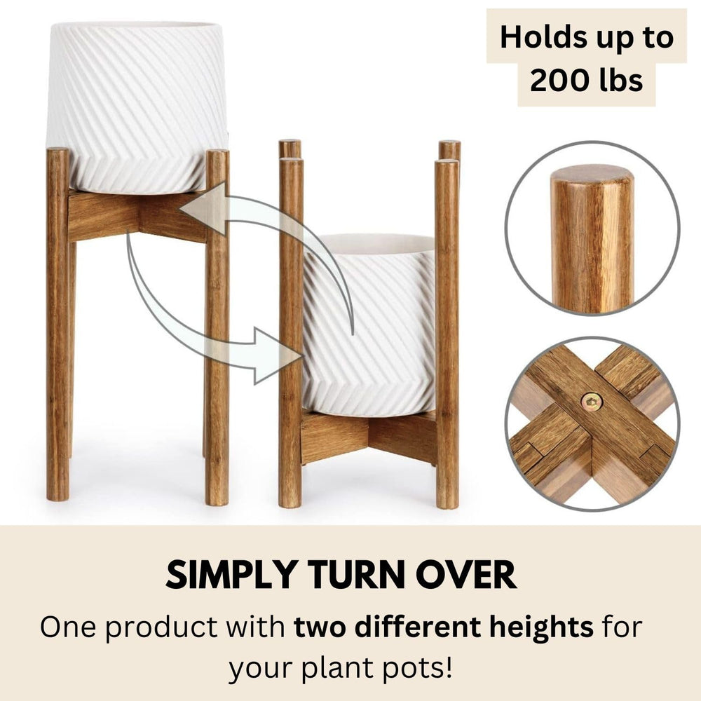 Fox & Fern stand side profile showing height and stability for heavier pots